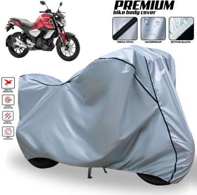 xodi Two Wheeler Cover for Yamaha(FZ S V3.0 FI, Silver, Black)