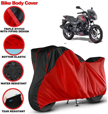 Grizzly Two Wheeler Cover for Bajaj(Pulsar 150, Black, Red)