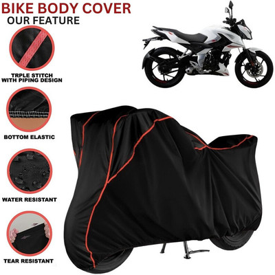 kerwa Waterproof Two Wheeler Cover for Bajaj(Pulsar AS 150, Black, Red)