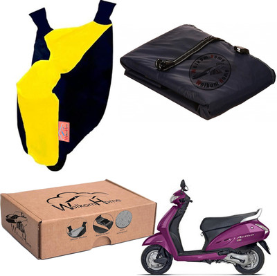 WolkomHome Waterproof Two Wheeler Cover for Honda(Activa, Yellow, Blue)