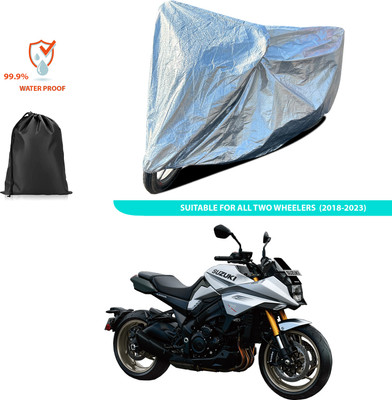 PAGORA Waterproof Two Wheeler Cover for Suzuki(Katana, Silver)