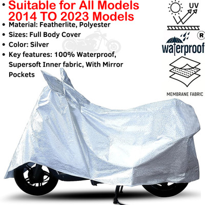 Water Proof Waterproof Two Wheeler Cover for Royal Enfield(Classic 500, Silver)