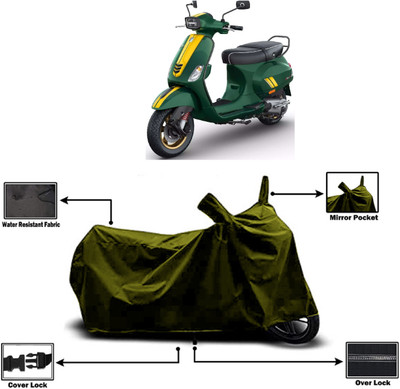 Amexride Two Wheeler Cover for Piaggio(Vespa SXL 150, Green)