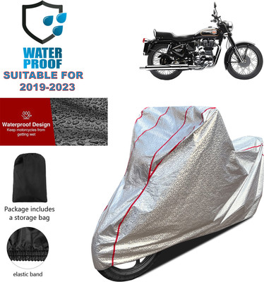 PAGORA Waterproof Two Wheeler Cover for Royal Enfield(Bullet 350, Silver)
