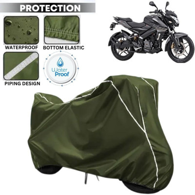 kerwa Waterproof Two Wheeler Cover for Bajaj(Pulsar NS 200, Green, White)
