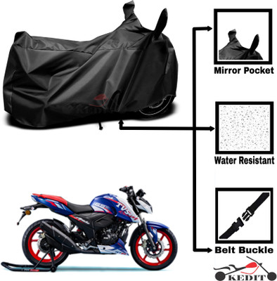 KEDIT Two Wheeler Cover for TVS(Apache RTR 160, Black)