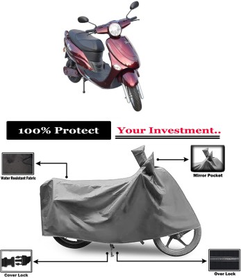 Amexride Two Wheeler Cover for Avon(E Star BS6, Grey)