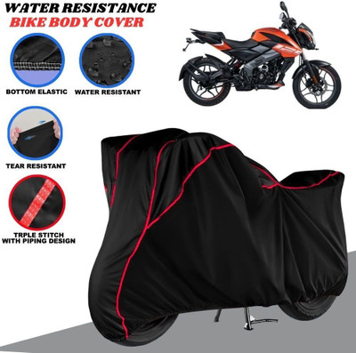 BigFly Waterproof Two Wheeler Cover for Universal For Bike(Pulsar NS125, Black, Red)