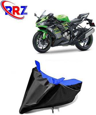 RRZ Waterproof Two Wheeler Cover for Kawasaki(Ninja ZX-6R, Black, Blue)