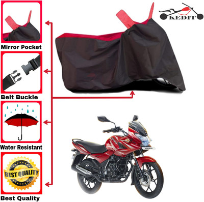 KEDIT Two Wheeler Cover for Bajaj(Discover 150 s, Red, Black)