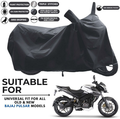 MADAFIYA Two Wheeler Cover for Bajaj(Pulsar 200 NS DTS-i, Black)