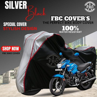 AUTOCAD Waterproof Two Wheeler Cover for Hero(Glamour, Black, Silver)