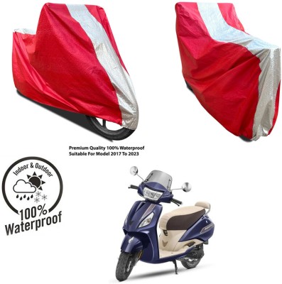 AUTOCAD Waterproof Two Wheeler Cover for Yamaha(YZF-R1, Silver, Red)