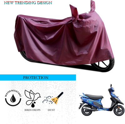 ANTHUB Waterproof Two Wheeler Cover for TVS(Scooty Pep Plus, Maroon)