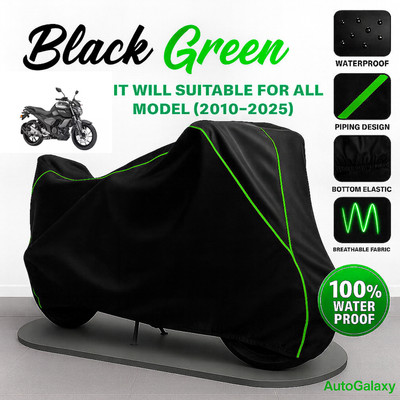 AutoGalaxy Waterproof Two Wheeler Cover for Yamaha(FZ-25, Black, Green)