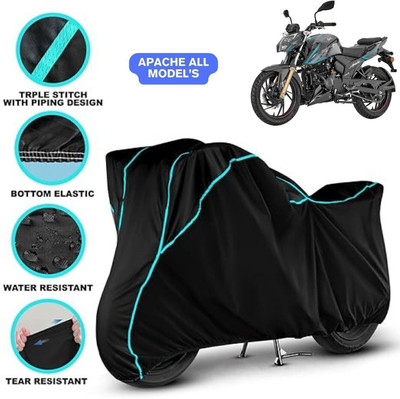 Shiv Kanha Waterproof Two Wheeler Cover for TVS(Apache RTR 310 BS6, Black, Blue)