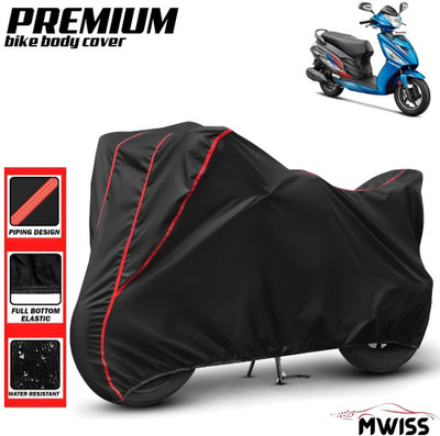 Mwiss Waterproof Two Wheeler Cover for Hero(Maestro Edge, Black, Red)