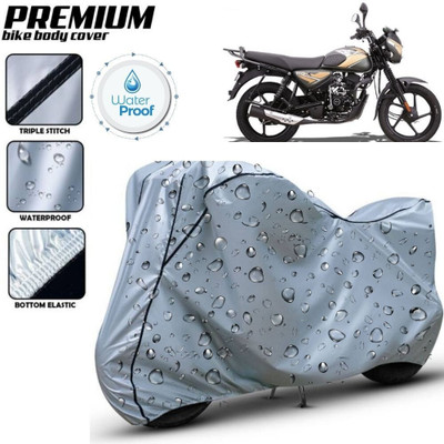 Delphinium Waterproof Two Wheeler Cover for Bajaj(CT110, Silver, Black)
