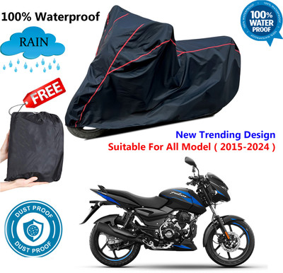 AUTOCAD Waterproof Two Wheeler Cover for Bajaj(Pulsar 125, Black, Red)