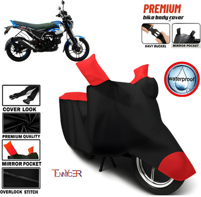 TENNYCER Waterproof Two Wheeler Cover for Bajaj(Freedom, Black, Red)