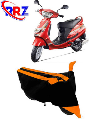 RRZ Waterproof Two Wheeler Cover for Mahindra(Duro 125, Black, Orange)