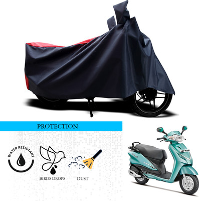 ANTHUB Waterproof Two Wheeler Cover for Hero(Duet, Black, Red)