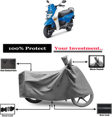 Amexride Two Wheeler Cover for Honda(Cliq BS6, Grey)
