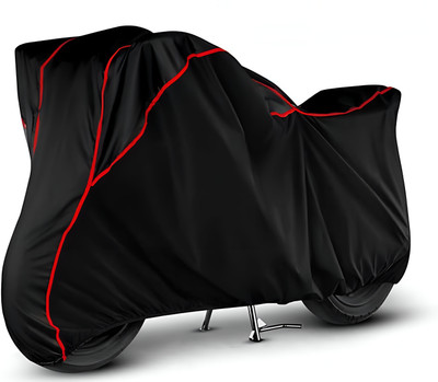 OliverX Waterproof Two Wheeler Cover for Royal Enfield(Hunter 350, Black, Red)