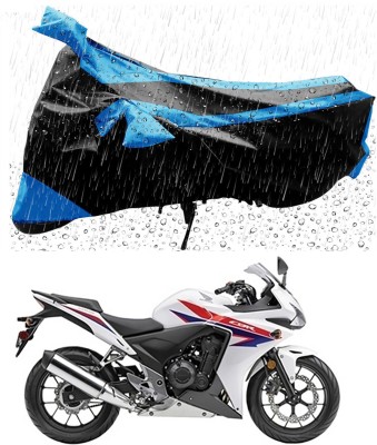 Furious3D Two Wheeler Cover for Honda(CBR500R, Blue, Black)