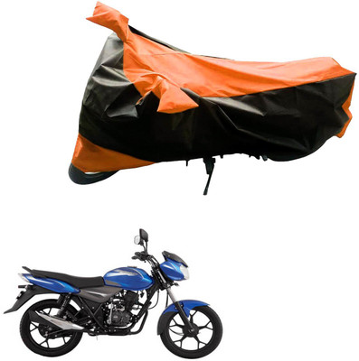 Mdstar Waterproof Two Wheeler Cover for Bajaj(Discover, Black, Orange)