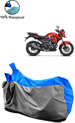 Autofly Waterproof Two Wheeler Cover for Hero(Xtreme 200R, Grey, Blue)