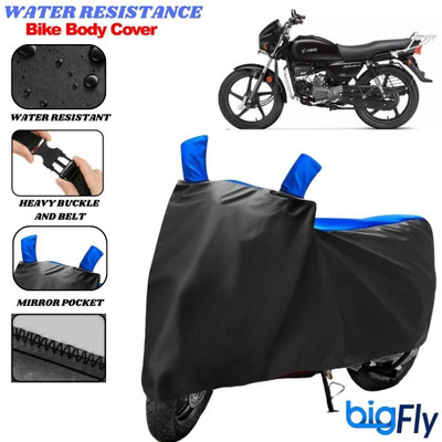 BigFly Two Wheeler Cover for Hero(Splendor I Smart, Black, Blue)