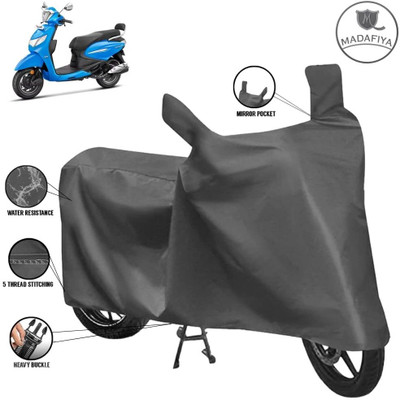 MADAFIYA Waterproof Two Wheeler Cover for Hero(Pleasure Plus, Grey)