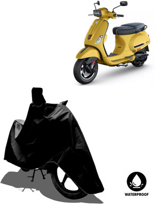 Amexride Waterproof Two Wheeler Cover for Piaggio(Vespa SXL, Black)