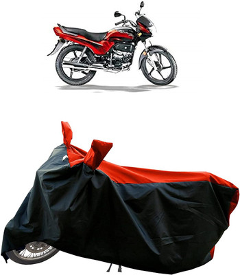KEDIT Two Wheeler Cover for Hero(Passion Plus, Red, Black)