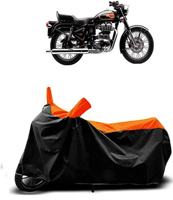 THE REAL ARV Waterproof Two Wheeler Cover for Royal Enfield(Bullet 350 Twinspark, Orange)