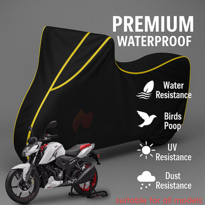 pocket bazar Waterproof Two Wheeler Cover for TVS(Apache RTR 180, Black, Yellow)