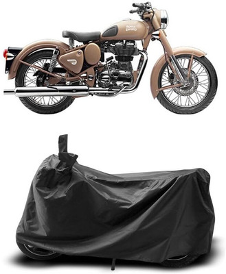 AASHTIK MART Two Wheeler Cover for Royal Enfield(Classic Desert Storm, Black)