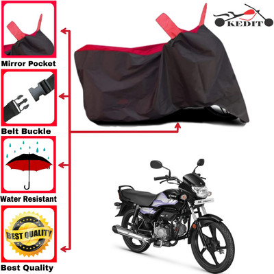 AASHTIK MART Two Wheeler Cover for Hero(HF Deluxe, Red, Black)