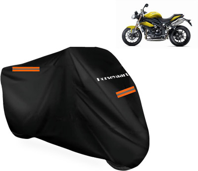 Horseyaart Waterproof Two Wheeler Cover for Triumph(Speed Triple BS6, Black)