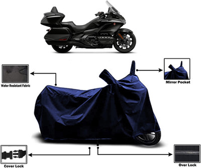 Amexride Two Wheeler Cover for Honda(Gold Wing, Blue)