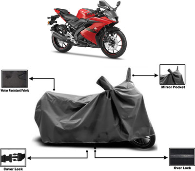 Amexride Two Wheeler Cover for Yamaha(YZF-R15 V3 New BS6, Grey)