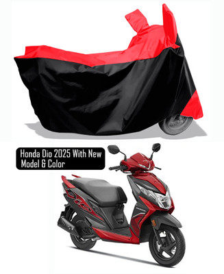 Amexride Two Wheeler Cover for Honda(Dio, Red, Black)