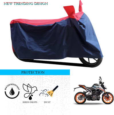 ANTHUB Waterproof Two Wheeler Cover for KTM(125 Duke, Black, Red)