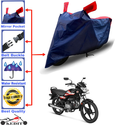 KEDIT Two Wheeler Cover for Hero(HF Deluxe, Red, Blue)