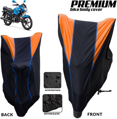 MADAFIYA Two Wheeler Cover for Hero(Glamour Programmed FI, Black, Orange, Blue)