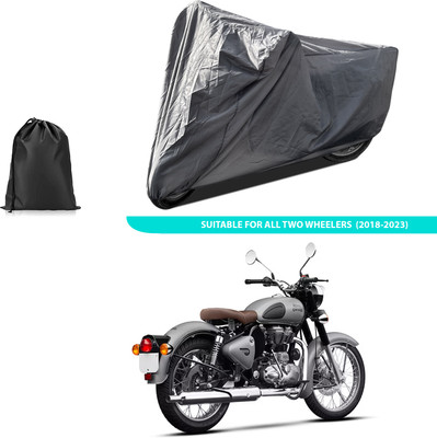 GOSHIV-car and bike accessories Two Wheeler Cover for Royal Enfield(Classic Gunmetal, Grey)
