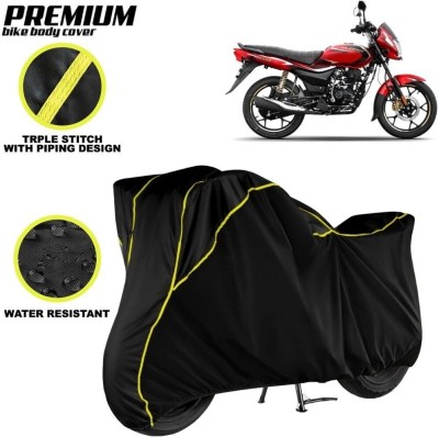 kerwa Waterproof Two Wheeler Cover for Bajaj(Platina 110, Black, Yellow)