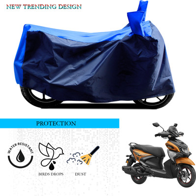 ANTHUB Waterproof Two Wheeler Cover for Yamaha(Ray-ZR 125FI, Black, Blue)