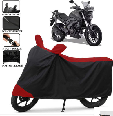 TENNYCER Waterproof Two Wheeler Cover for Bajaj(Dominar 400, Black, Red)